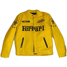 Load image into Gallery viewer, Ferrari Motorcycle Racing Cowhide Leather Jacket